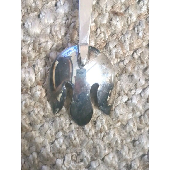 I. Magnin Silver Plated Salad Servers Large Fork Spoon MCM 1950s 1940s Vintage - Picture 7 of 8